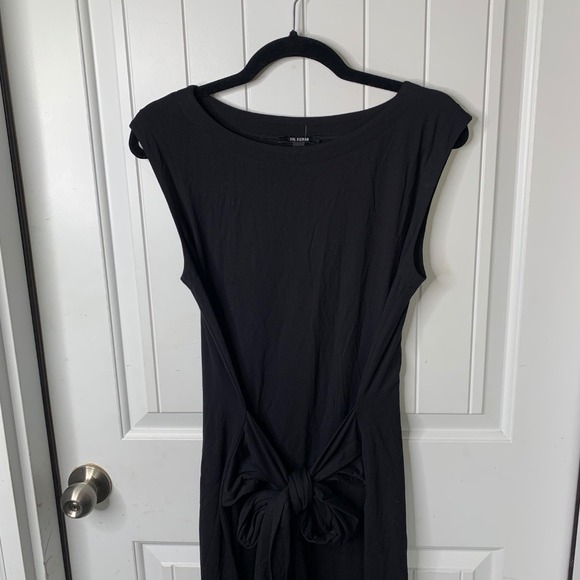 Kal Rieman Black Midi Dress Tie Back Sleeveless Dress Size Small minimalist - Picture 2 of 7